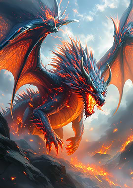 Fiery Dragon Illustration