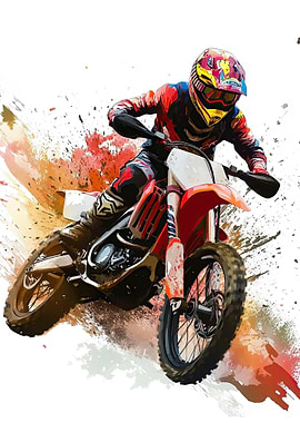 Motocross Rider in Action