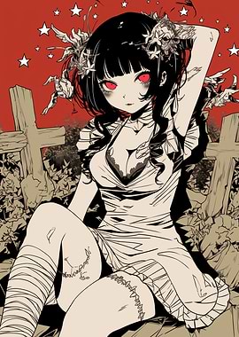 Zombie Girl in Graveyard