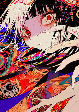 Anime Girl with Red Eyes