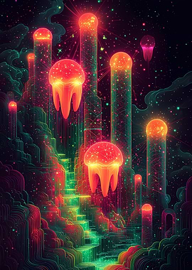 Neon Dripping Spheres
