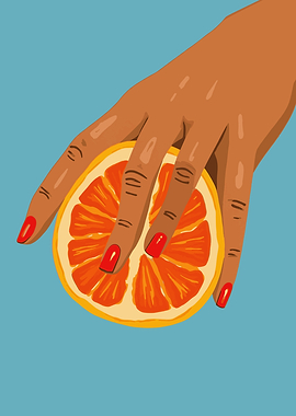 Hand Holding Orange Slice