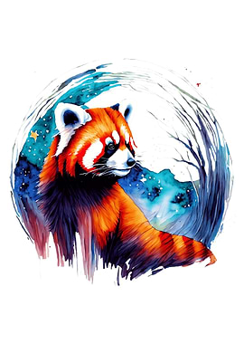 Red Panda Watercolor Art