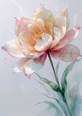Watercolor Lotus Flower