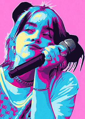 Billie Eilish Retro Art Portrait