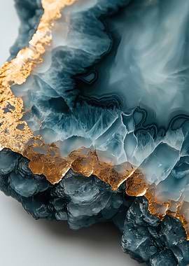 Agate Geode with Gold