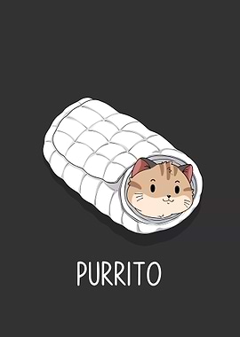 Cat Purrito Illustration