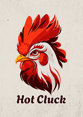 Hot Cluck Rooster Sign