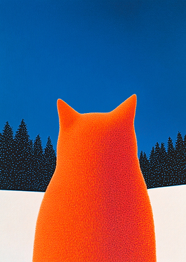 Orange Cat in Winter