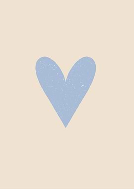 Blue Heart Minimalist Art
