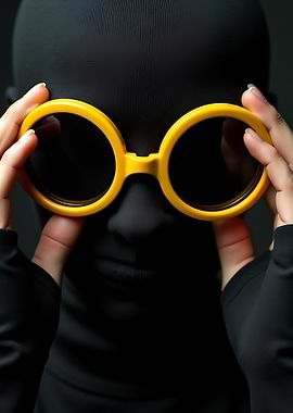 Black Mask with Yellow Glasses