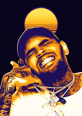 Chris Brown Retro Portrait