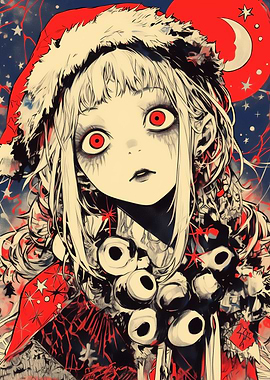 Creepy Christmas Anime Girl