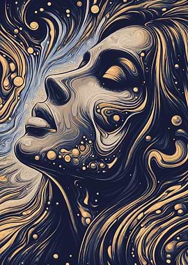 Abstract Woman in Swirls