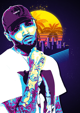 Chris Brown Retro Art