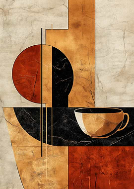 Abstract Art with Coffee Cup