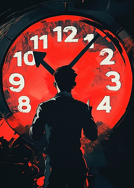 Man Facing Clock