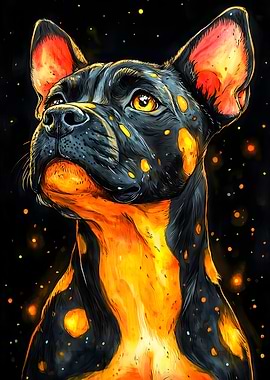 Pit Bull Dog in Space Animal