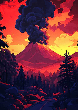 Volcanic Eruption Landscape