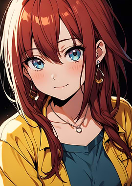 Anime Girl with Red Hair