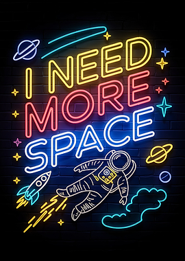 I Need More Space Neon Sign