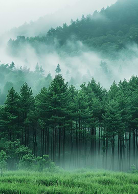 Misty Forest Landscape