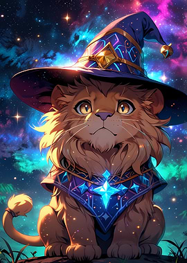 Lion Wizard in Space