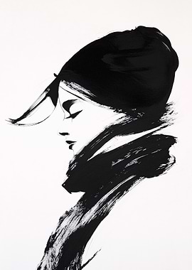 Black and White Woman Portrait