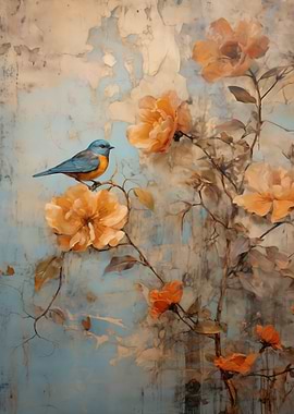 Bluebird on Peach Blossom