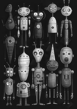 Quirky Robots Family Picture