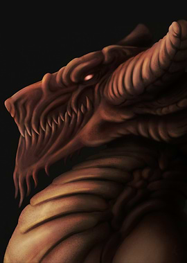 Stone Dragon Head Illustration