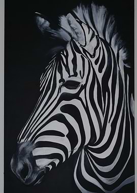 Zebra Portrait Painting