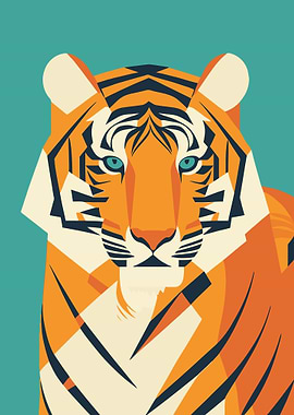 Geometric Tiger Illustration