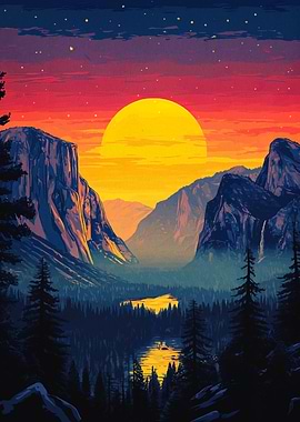 Sunset Mountain Valley