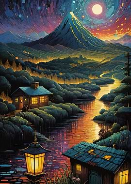 Mountain Lake Night
