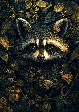 Raccoon in Foliage