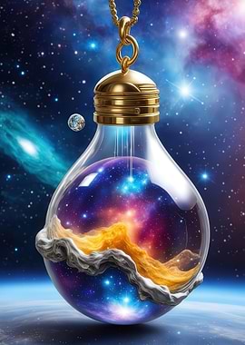 Galaxy In A Bottle Necklace