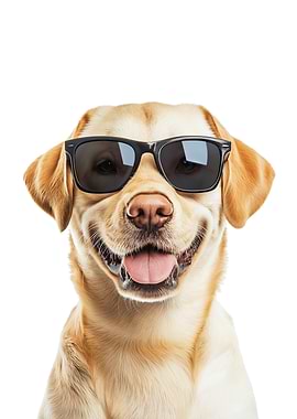 Cool Labrador Retriever Dog in Sunglasses