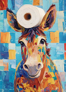 Donkey with Toilet Paper