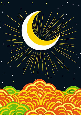 Crescent Moon Night Sky