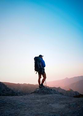 Winter Camping and Hiking in the Mountain Outdoors