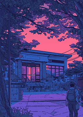 Japanese School at Dusk