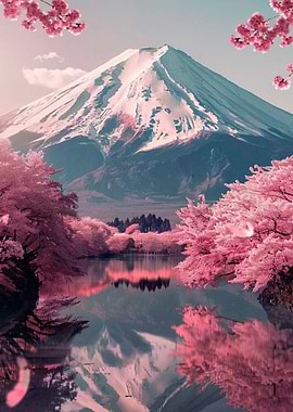 Mount Fuji with Cherry Blossoms