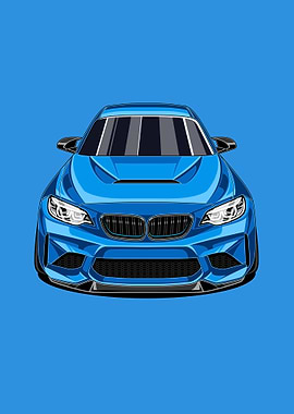 F87 - Modern Sports Car Poster – Performance Illustration | Car Decor for Fans