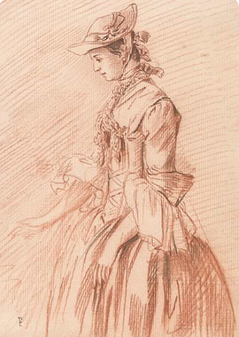 Woman in a Hat Drawing