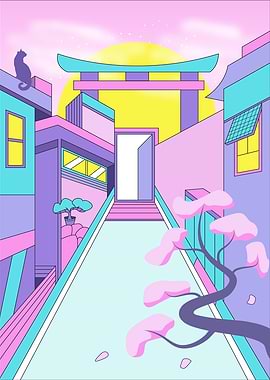 A Beautiful City Pop Illustration