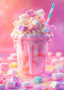 Pink Marshmallow Milkshake