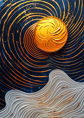 Abstract Gold & Blue Art