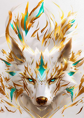 Golden Wolf Art