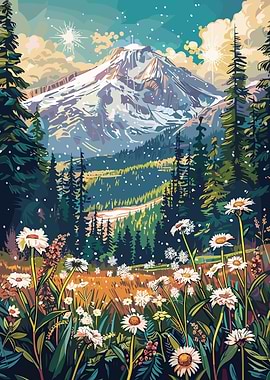 Snowy Mountain Landscape